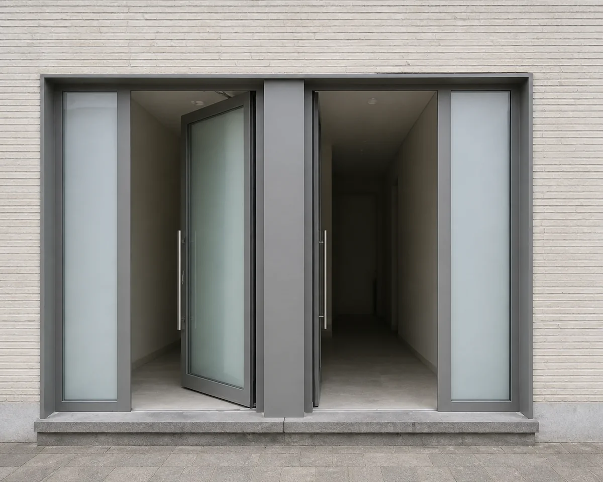 Raam- en deurdetail in de Cose-showroom