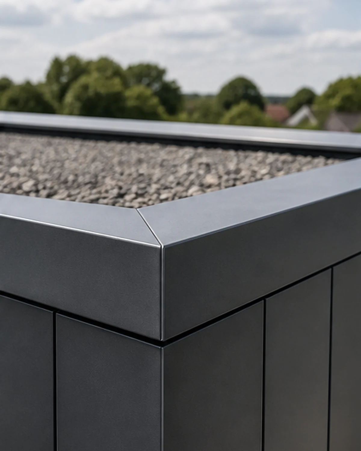 Aluminium buitentablet onder een raam