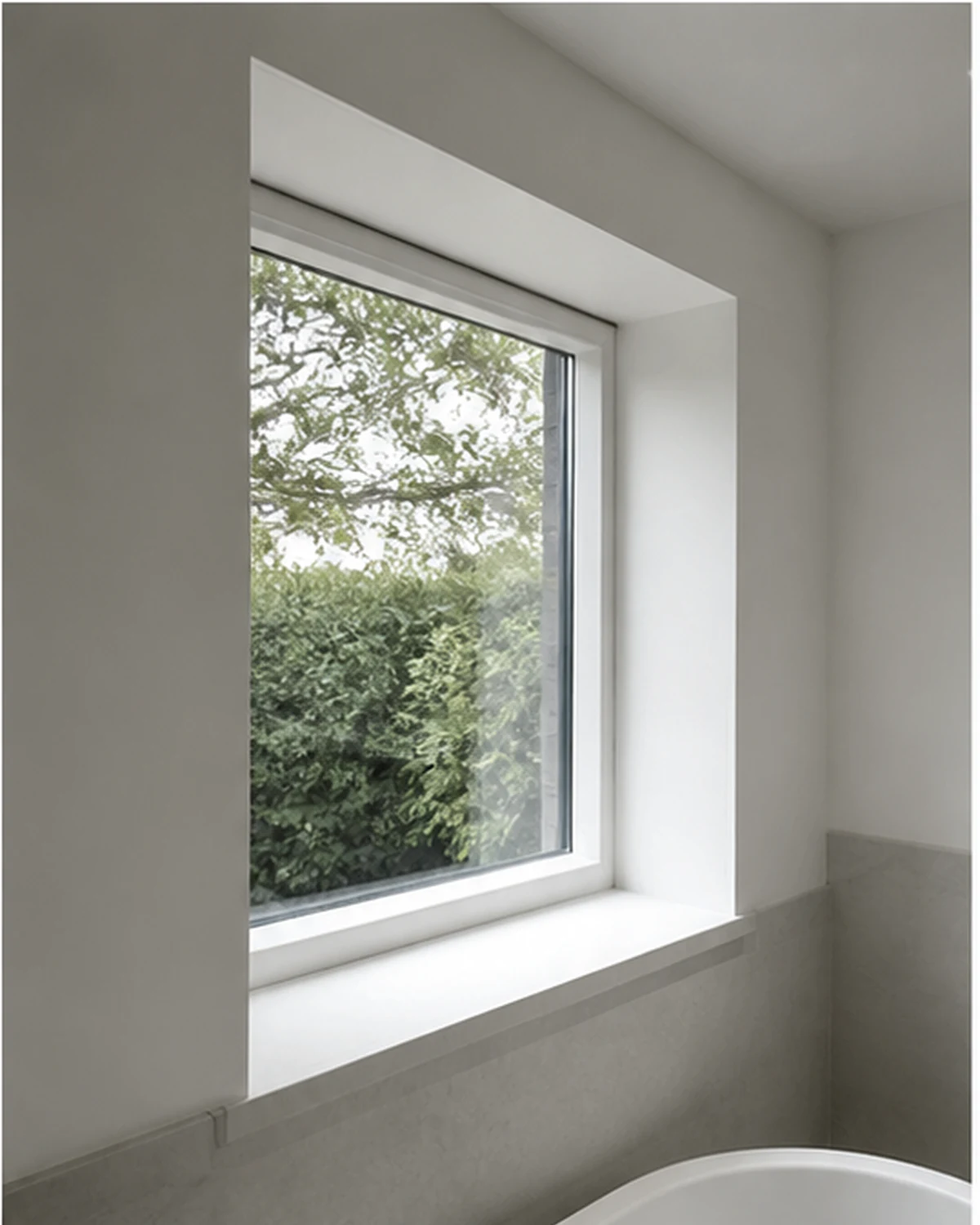 White painted MDF reveals around a finished window