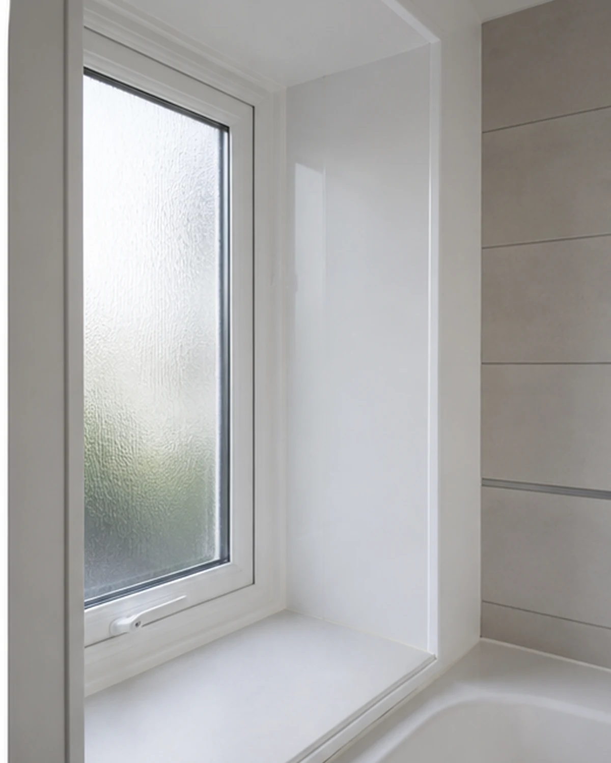 Water-resistant PVC reveals in a bathroom renovation