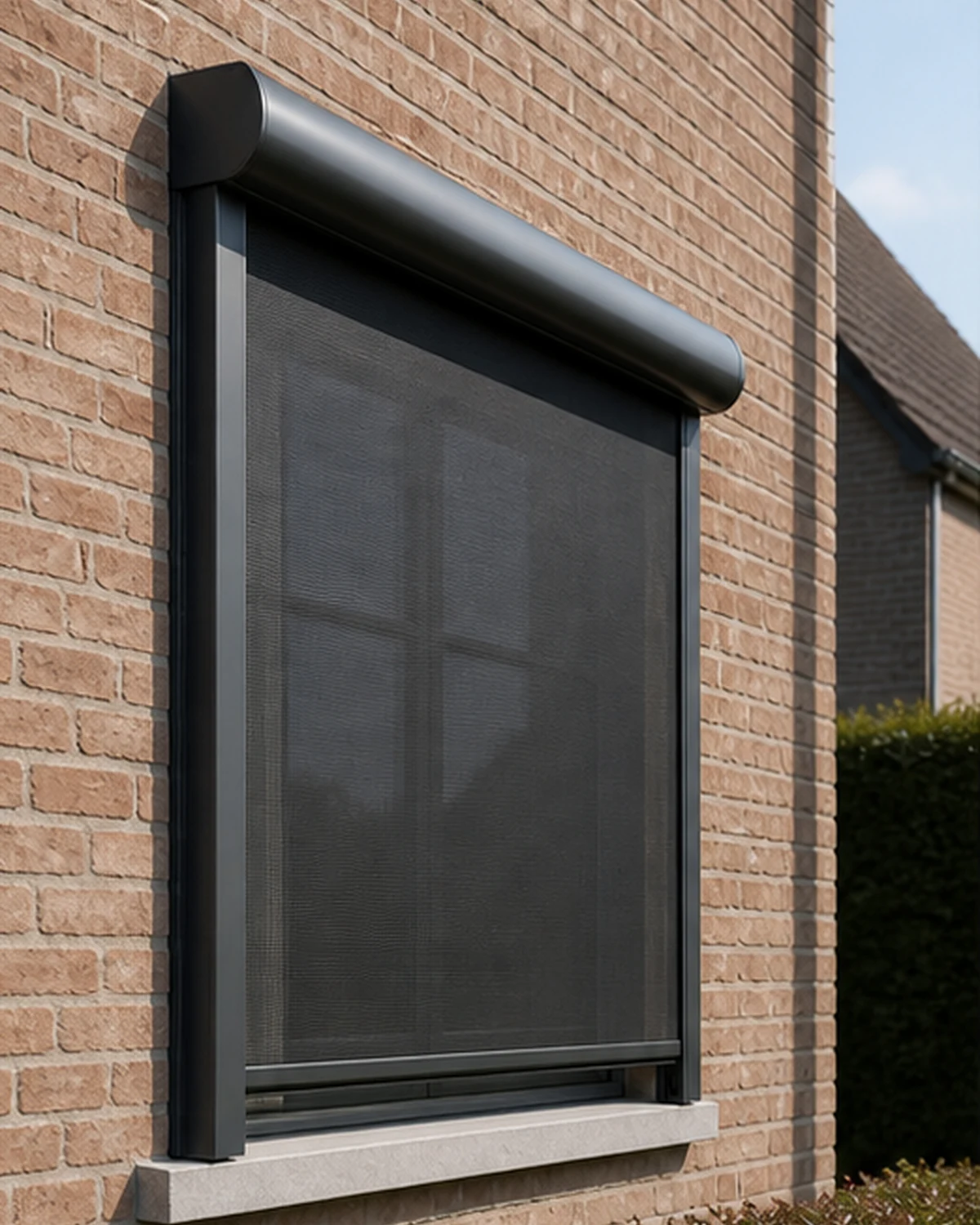 Voorzetscreen met compacte kast op een bestaande gevel